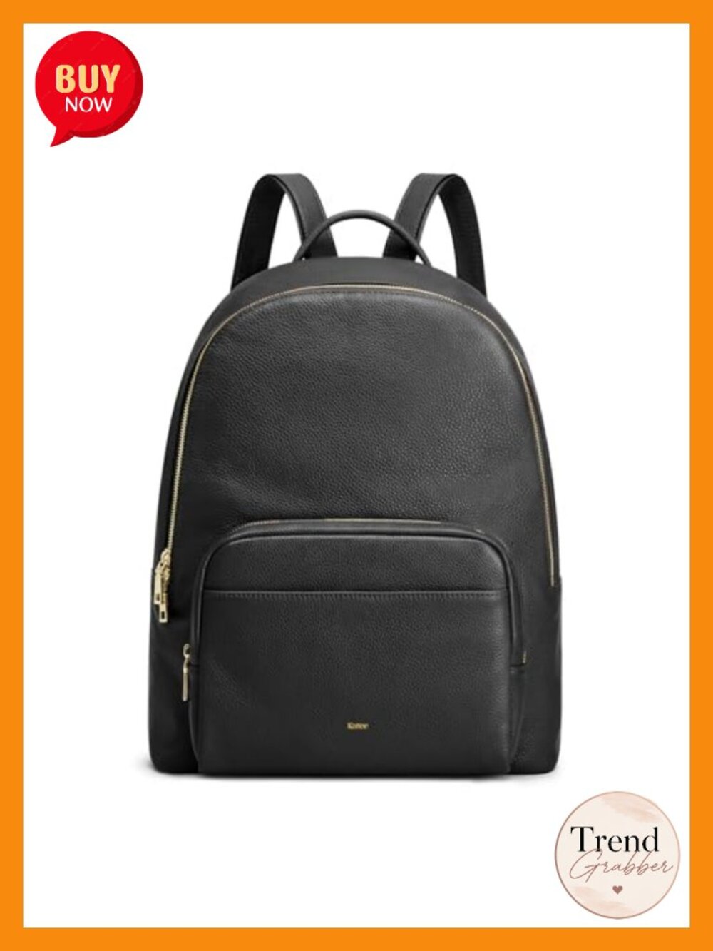 Leather Backpack for Women with Back Zipper Pocket, Laptop Compartment,
